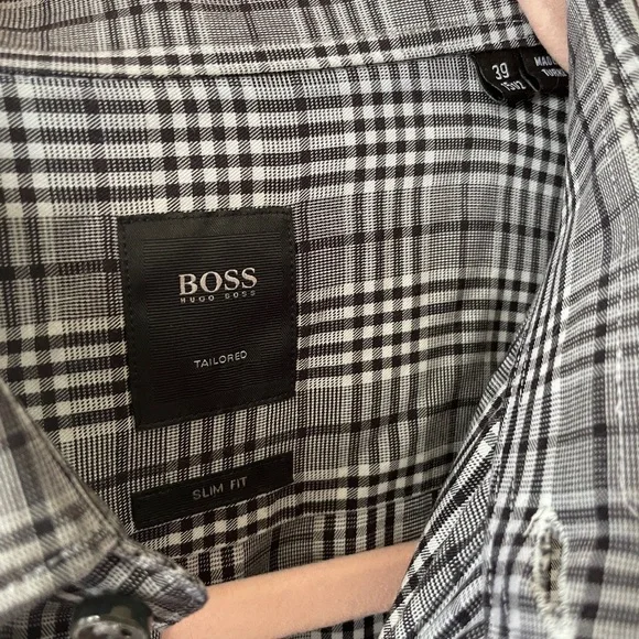 Hugo Boss Monochrome Checkered Shirt - Picture 5 of 7
